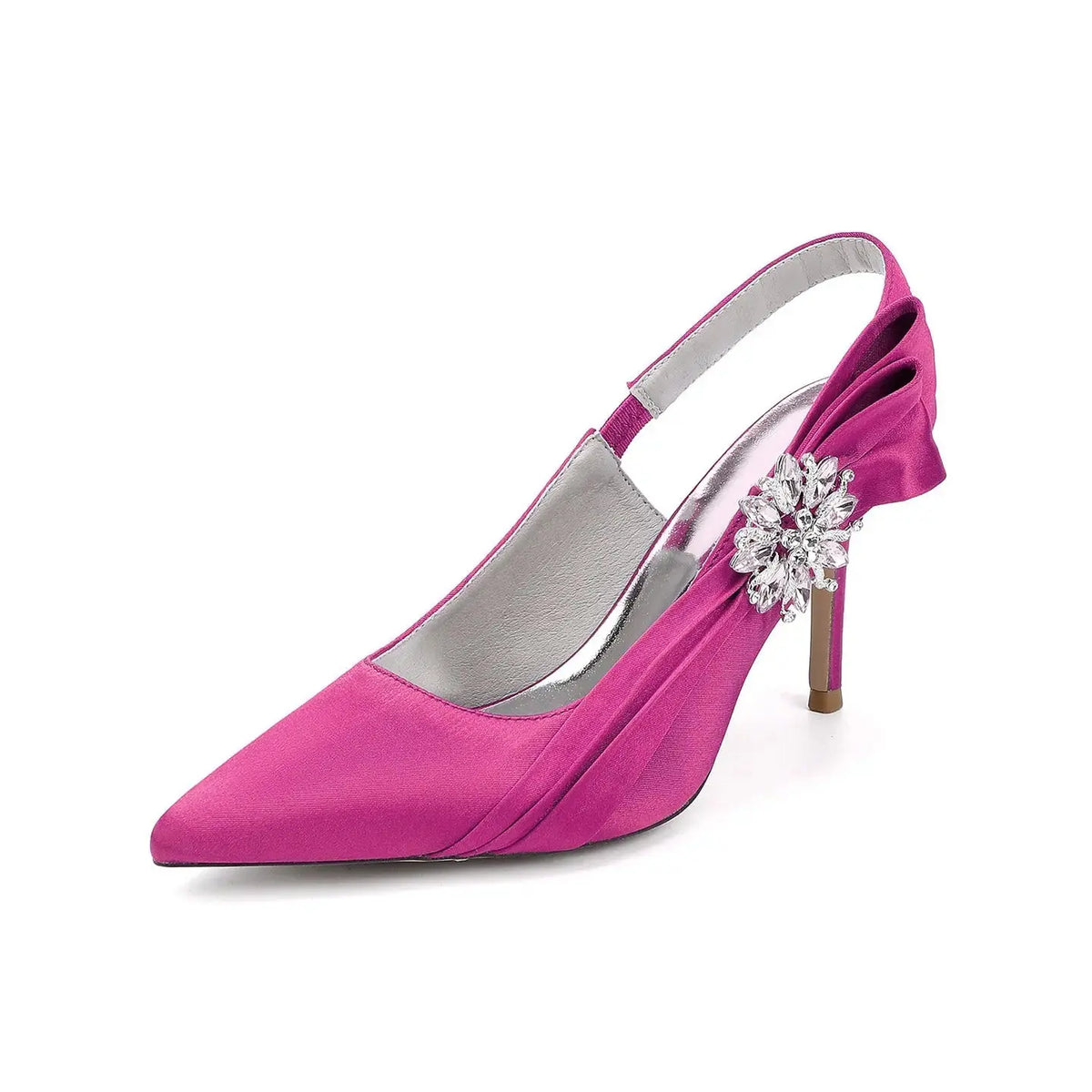 Crystal Embellished Slingback Pointed Toe Stiletto High Heel HH027 