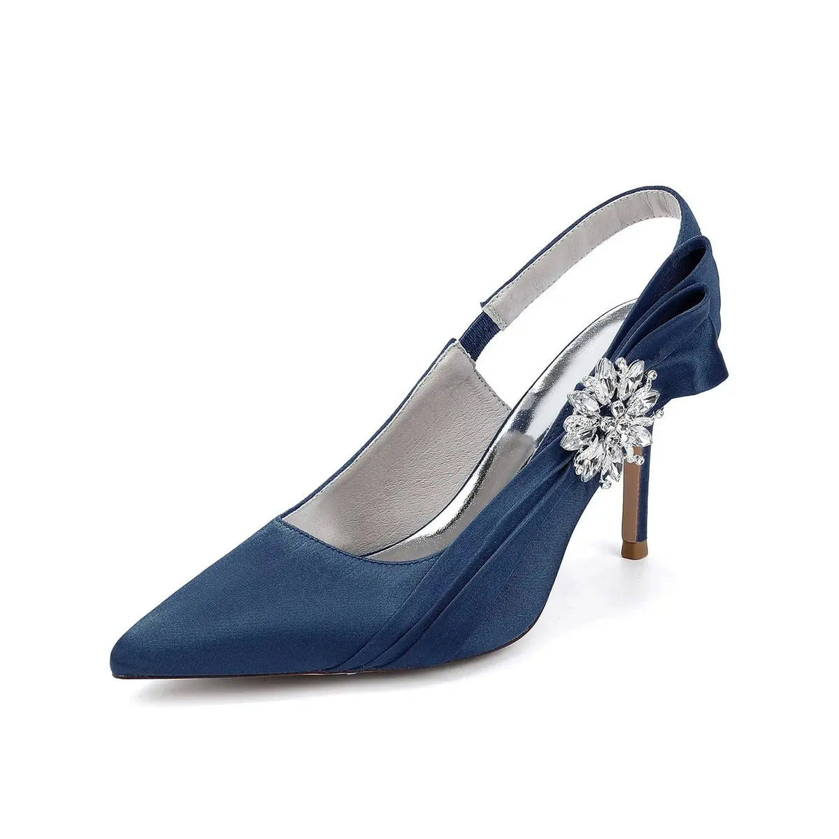 Crystal Embellished Slingback Pointed Toe Stiletto High Heel HH027 