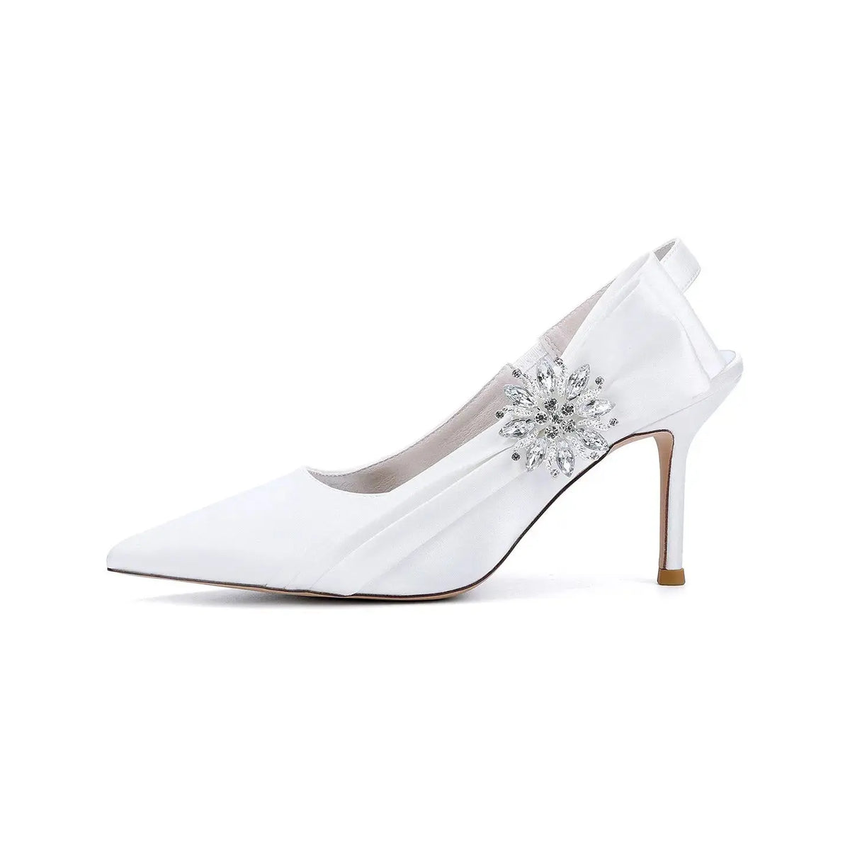 Crystal Embellished Slingback Pointed Toe Stiletto High Heel HH027 