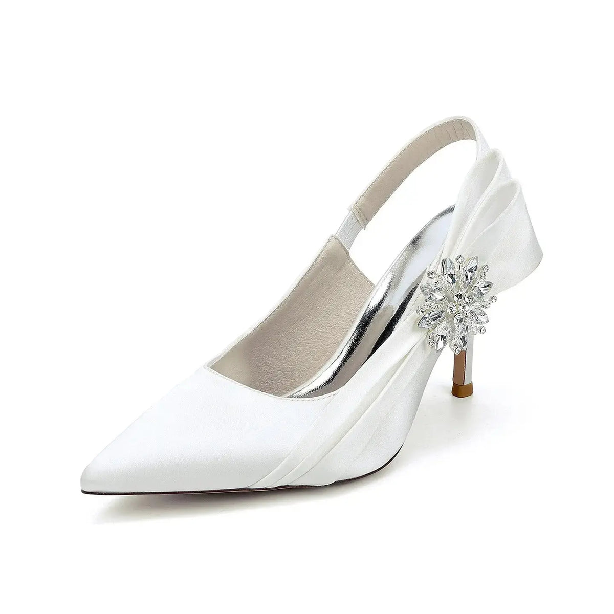 Crystal Embellished Slingback Pointed Toe Stiletto High Heel HH027 