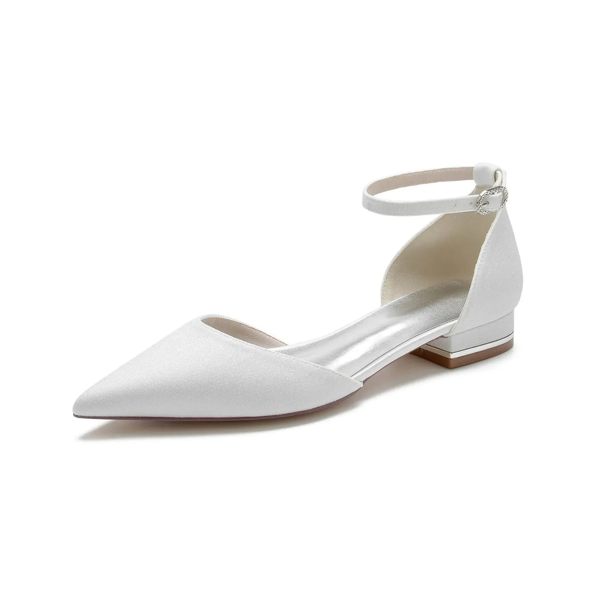 Glitter Ankle Strap Pointed Toe Block High Heel HH028 