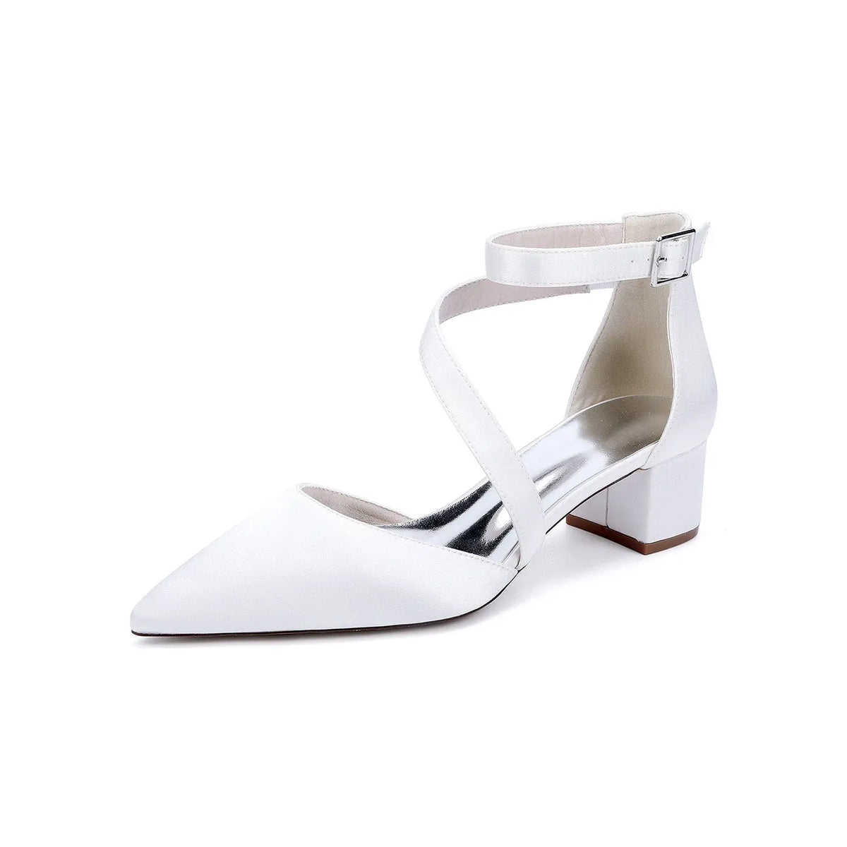 Crisscross Ankle Strap Pointed Toe Block High Heel HH030 