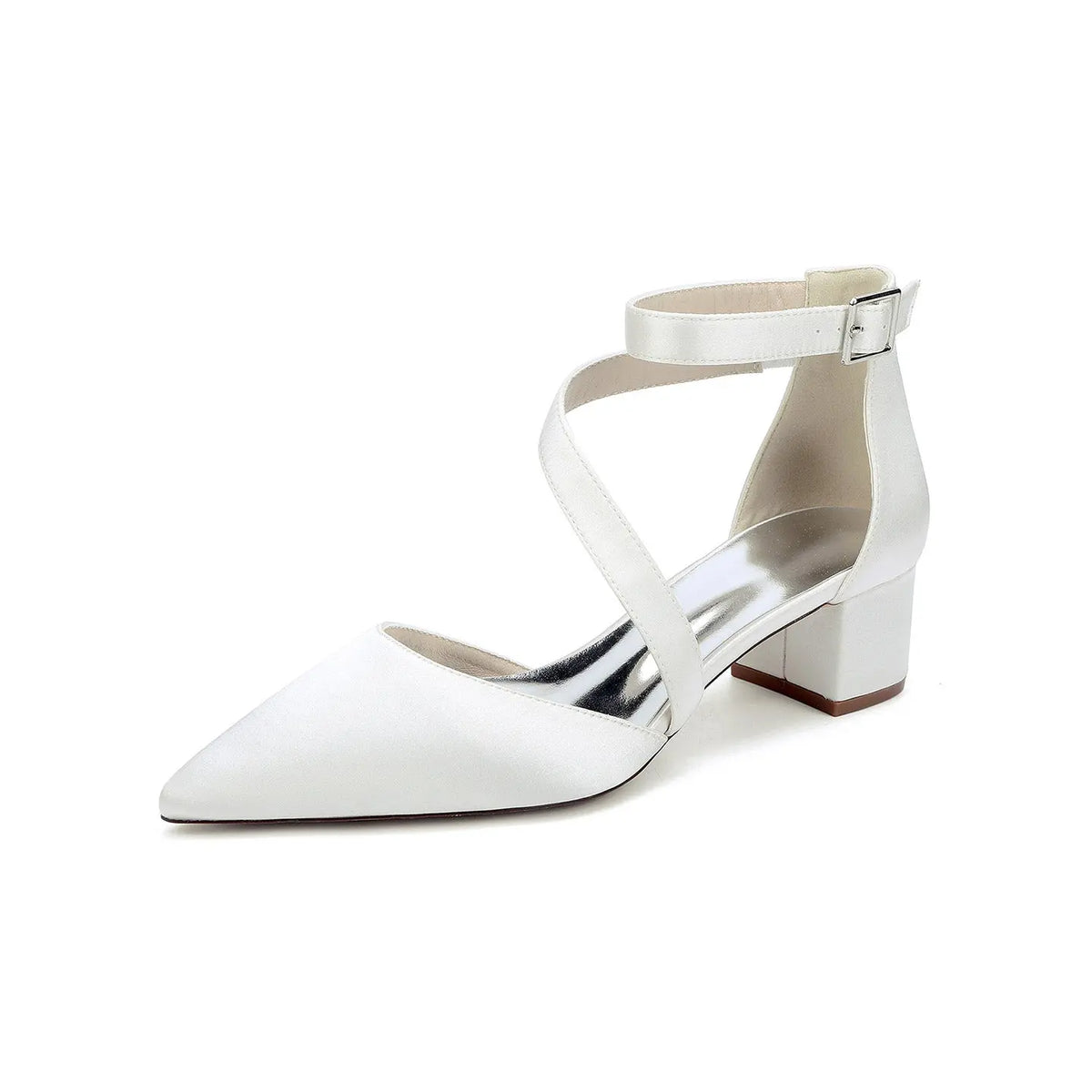 Crisscross Ankle Strap Pointed Toe Block High Heel HH030 