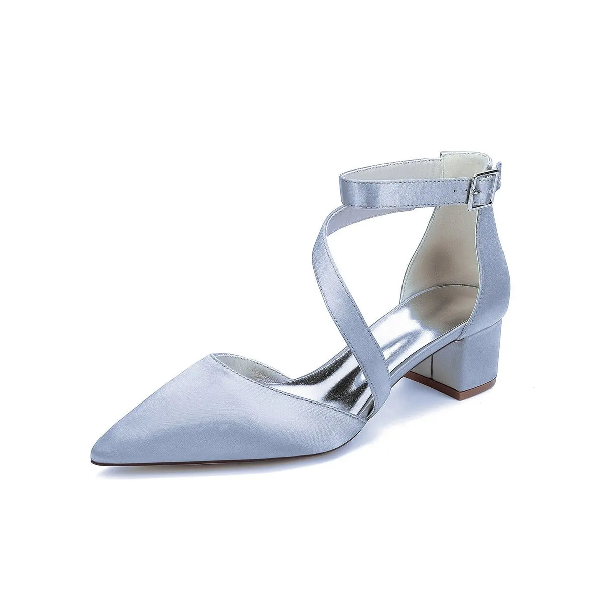 Crisscross Ankle Strap Pointed Toe Block High Heel HH030 