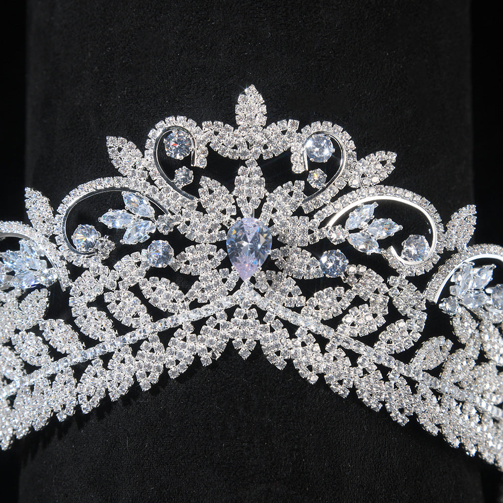 Silver Crystal Leaf Tiara HP003 