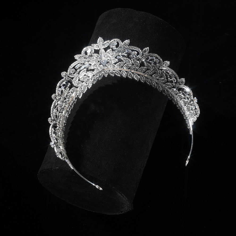 Silver Crystal Leaf Tiara HP003 