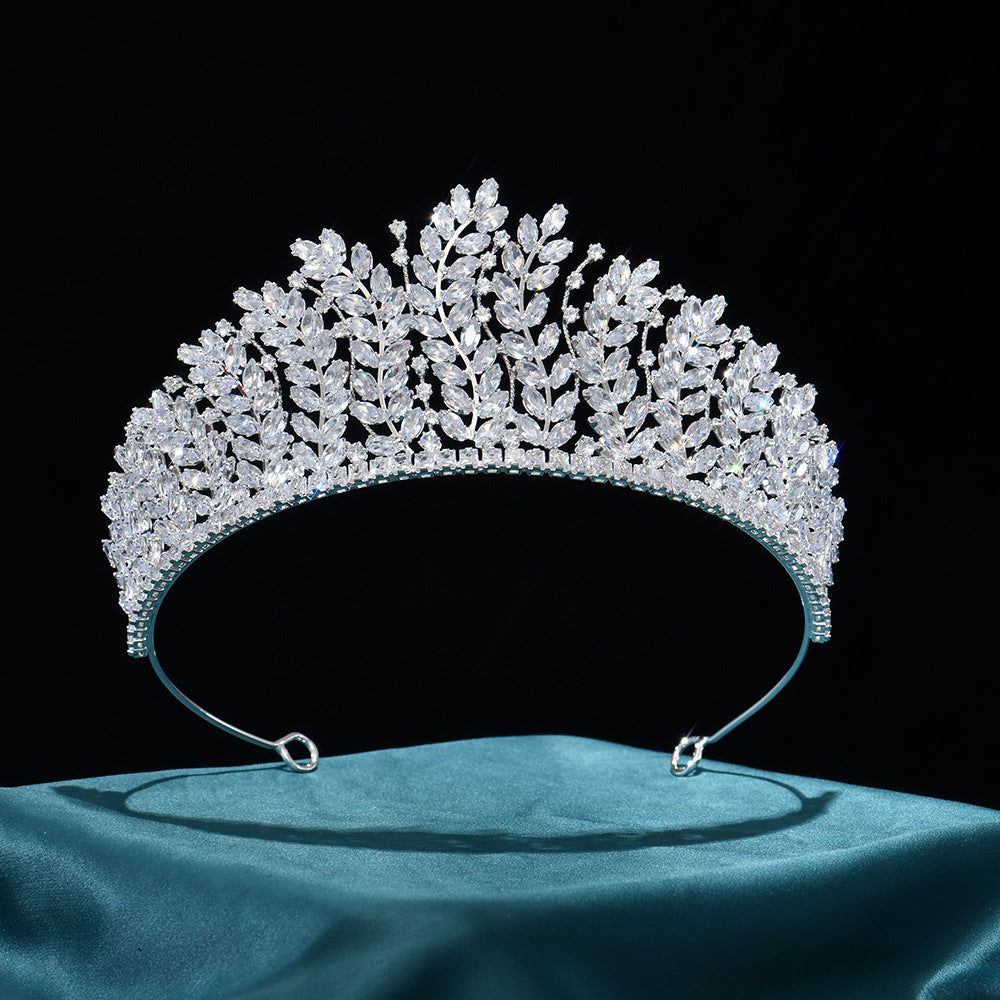 Elegant Silver Crystal Tiara Crown HP004 