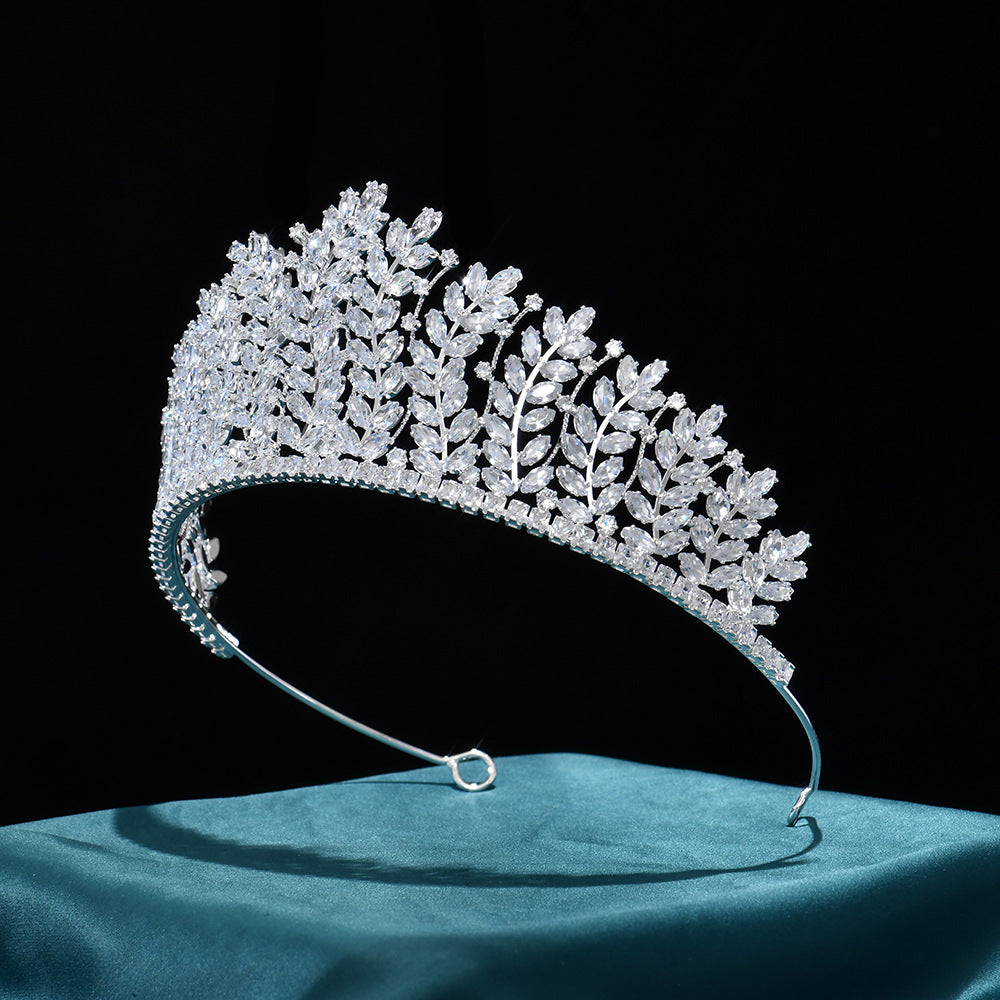 Elegant Silver Crystal Tiara Crown HP004 