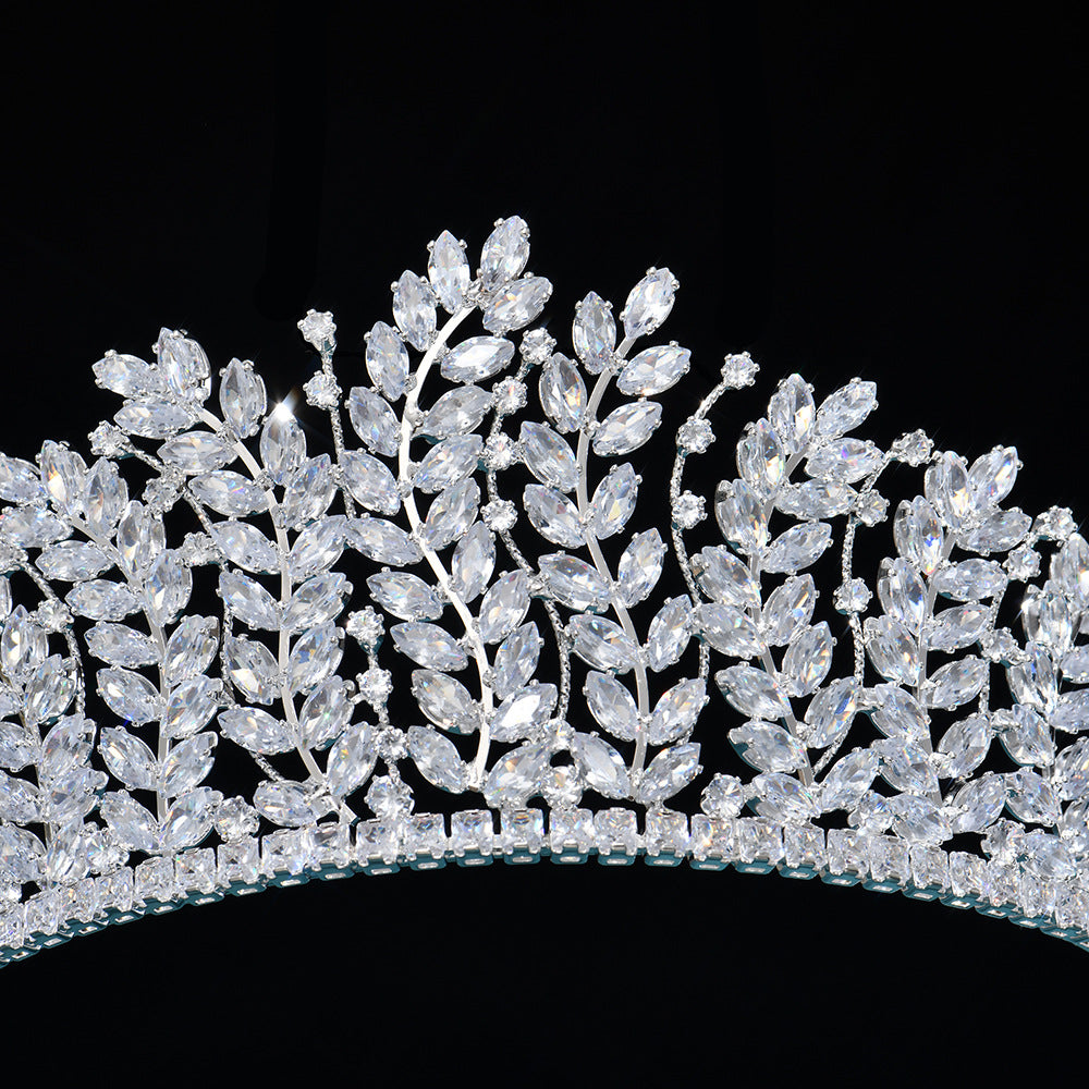 Elegant Silver Crystal Tiara Crown HP004 