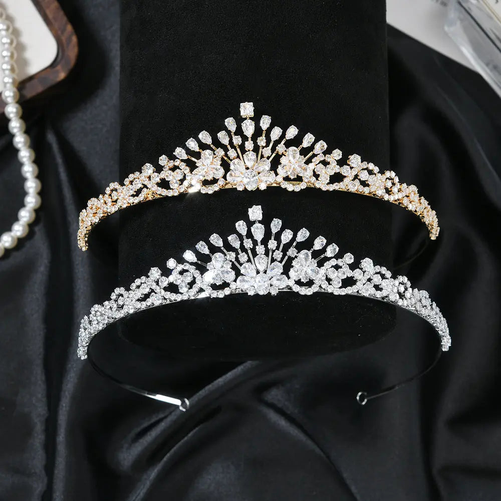 Sparkling Crystal Floral Tiara HP005 