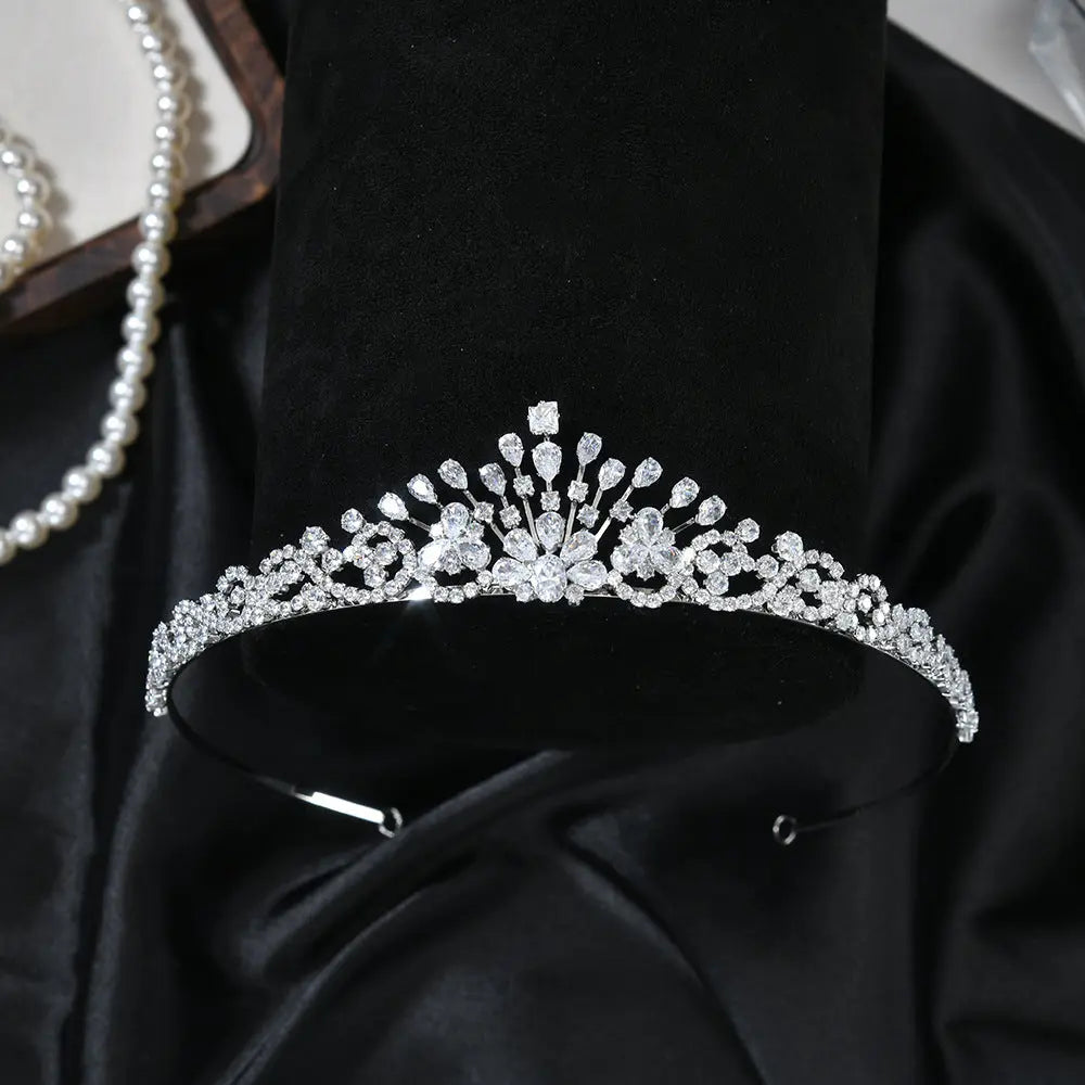 Sparkling Crystal Floral Tiara HP005 