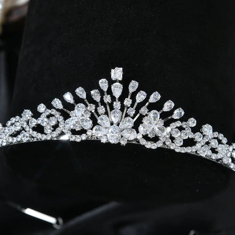 Sparkling Crystal Floral Tiara HP005 