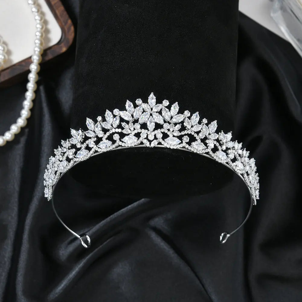 Elegant Floral Crystal Tiara HP006 