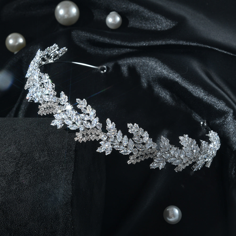 Dainty Crystal Golden Leaf Headband HP007 