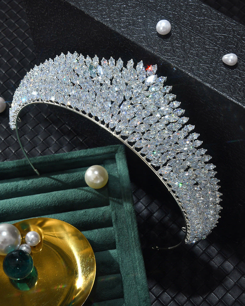 Luxury Full Crystal Leaf Tiara HP008 