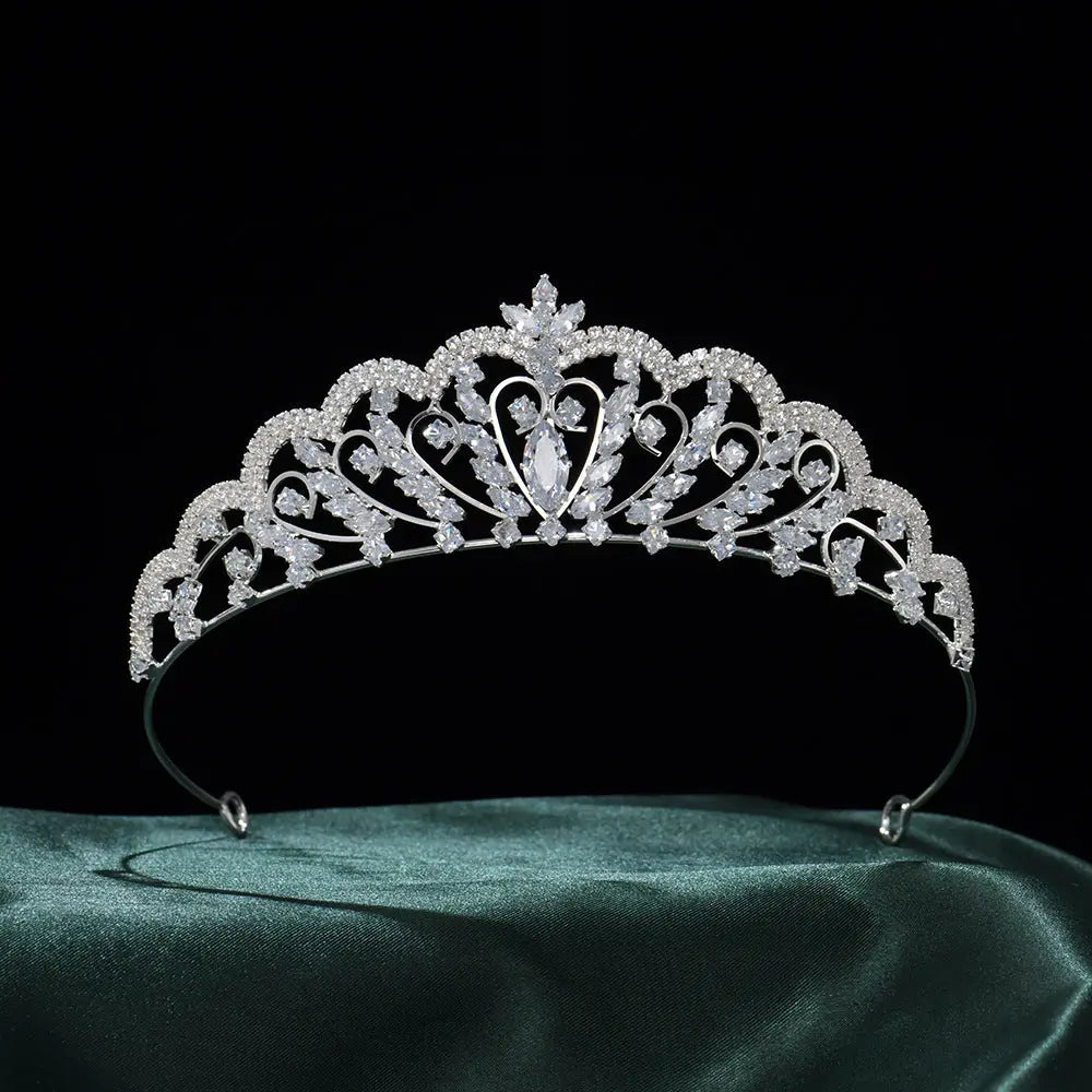 Vintage Crystal Heart Wedding Crown HP014-3