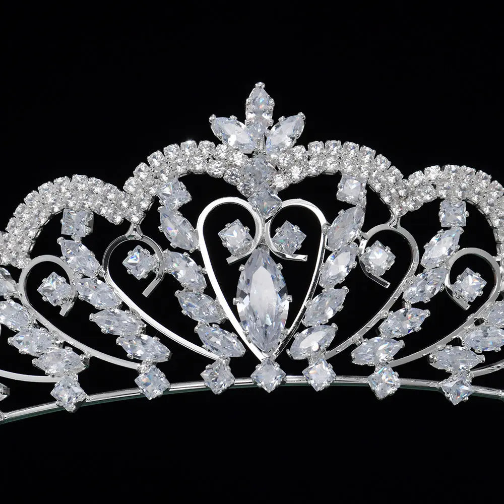 Vintage Crystal Heart Wedding Crown HP014-4