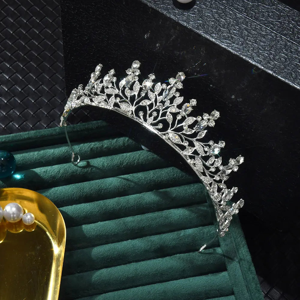 Regal Crystal Leaf & Vine Bridal Tiara HP016
