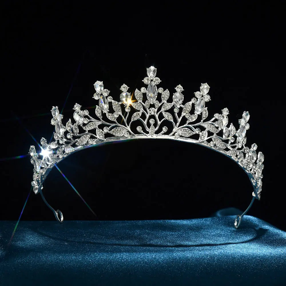Regal Crystal Leaf & Vine Bridal Tiara HP016-4