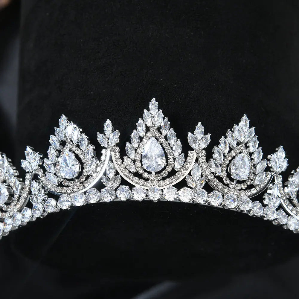 Sparkling Pear Cut Rhinestone Princess Crown HP018-4