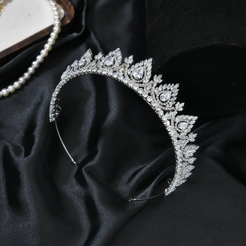 Sparkling Pear Cut Rhinestone Princess Crown HP018-5