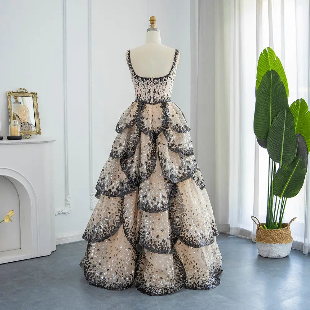 Sparkly Sequin Tiered Ruffles Ball Gown Evening Dress SS243 Sparkly Sequin Tiered Ruffles Ball Gown Evening Dress SS243