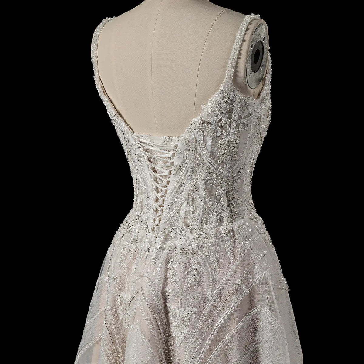 Luxury White Beaded Lace Short Wedding Dress with Lace-Up Corset Back SW707 Luxury White Beaded Lace Short Wedding Dress with Lace-Up Corset Back SW707