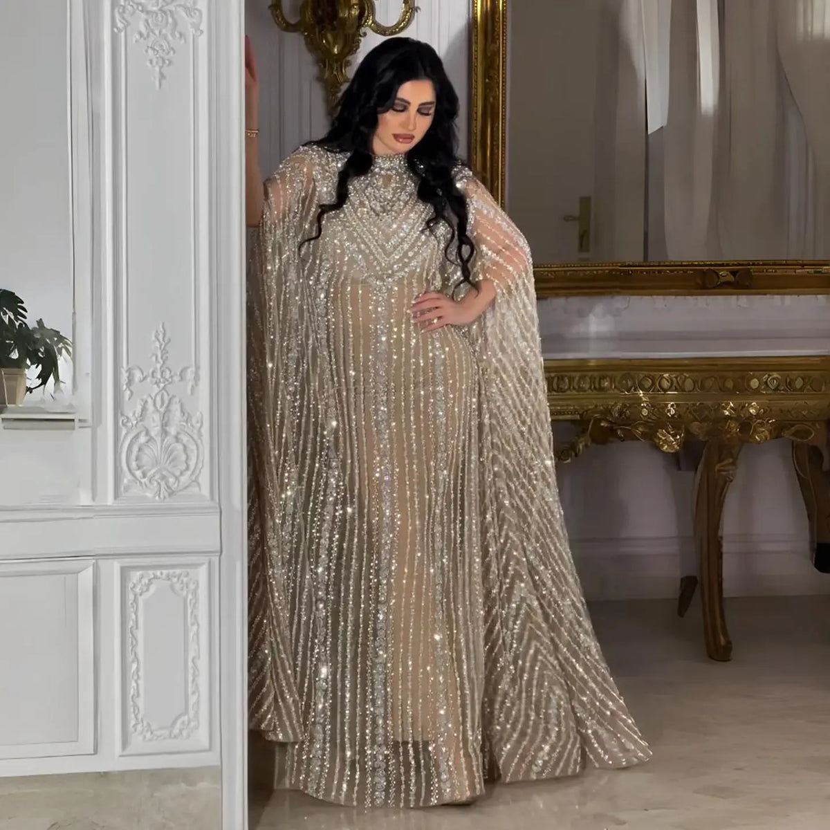Luxury Dubai Kaftan Arabic 2 Pieces Evening Dress SS691 