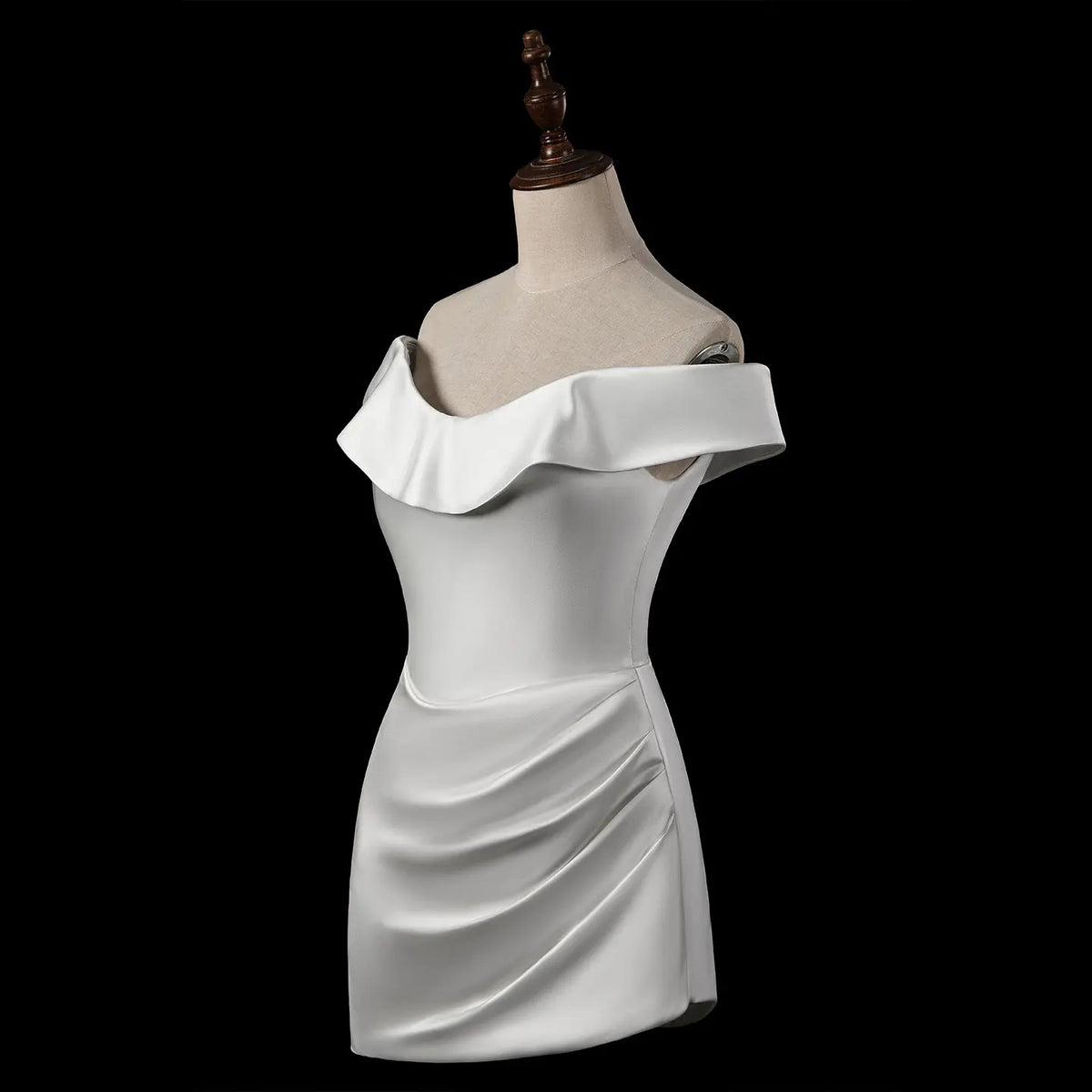 white off the shoulder ruched bodycon dress Off-Shoulder Ruched Bodycon Maxi Dress