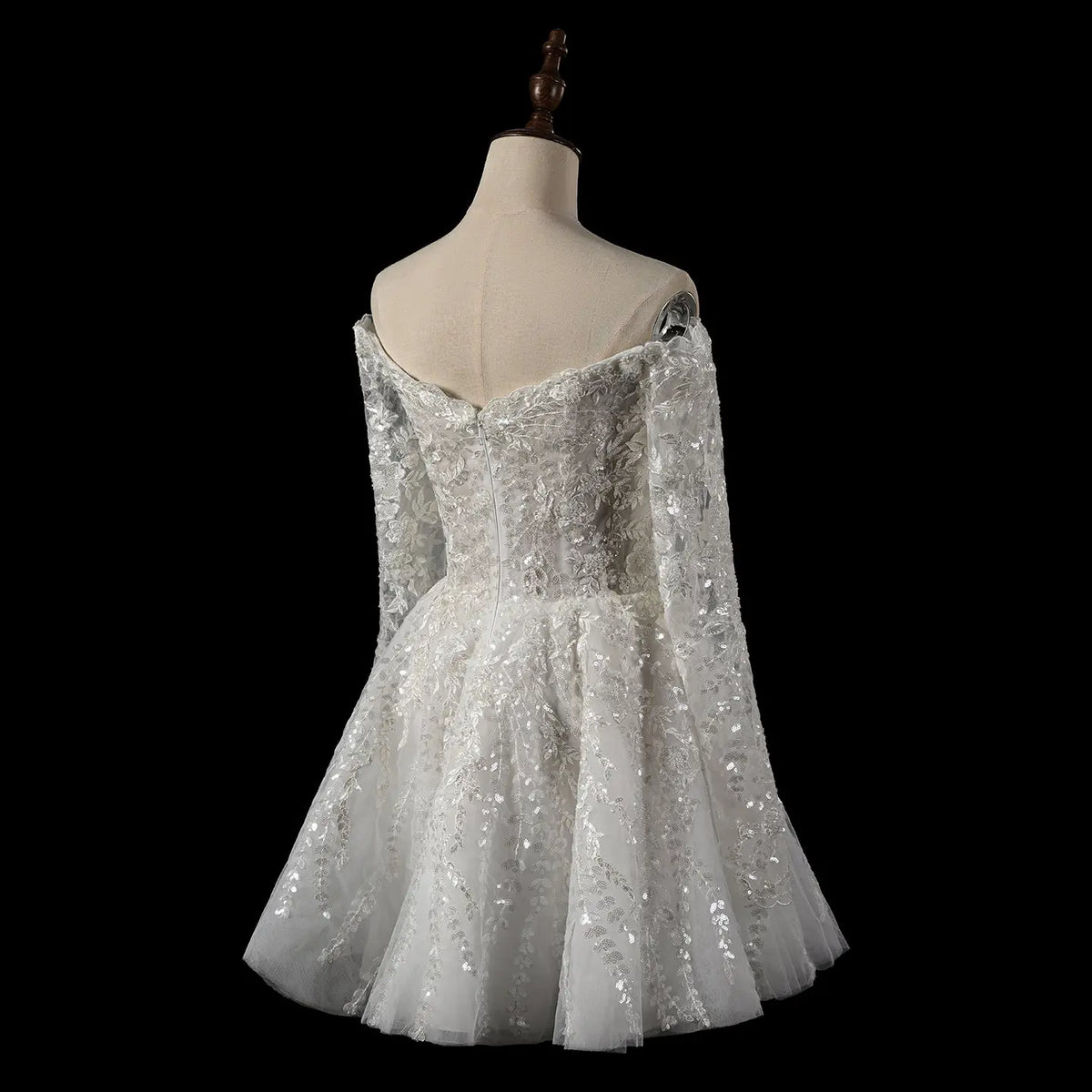 white lace off the shoulder cocktail dress Moonrise Off-Shoulder Long Sleeve Dress Lace White