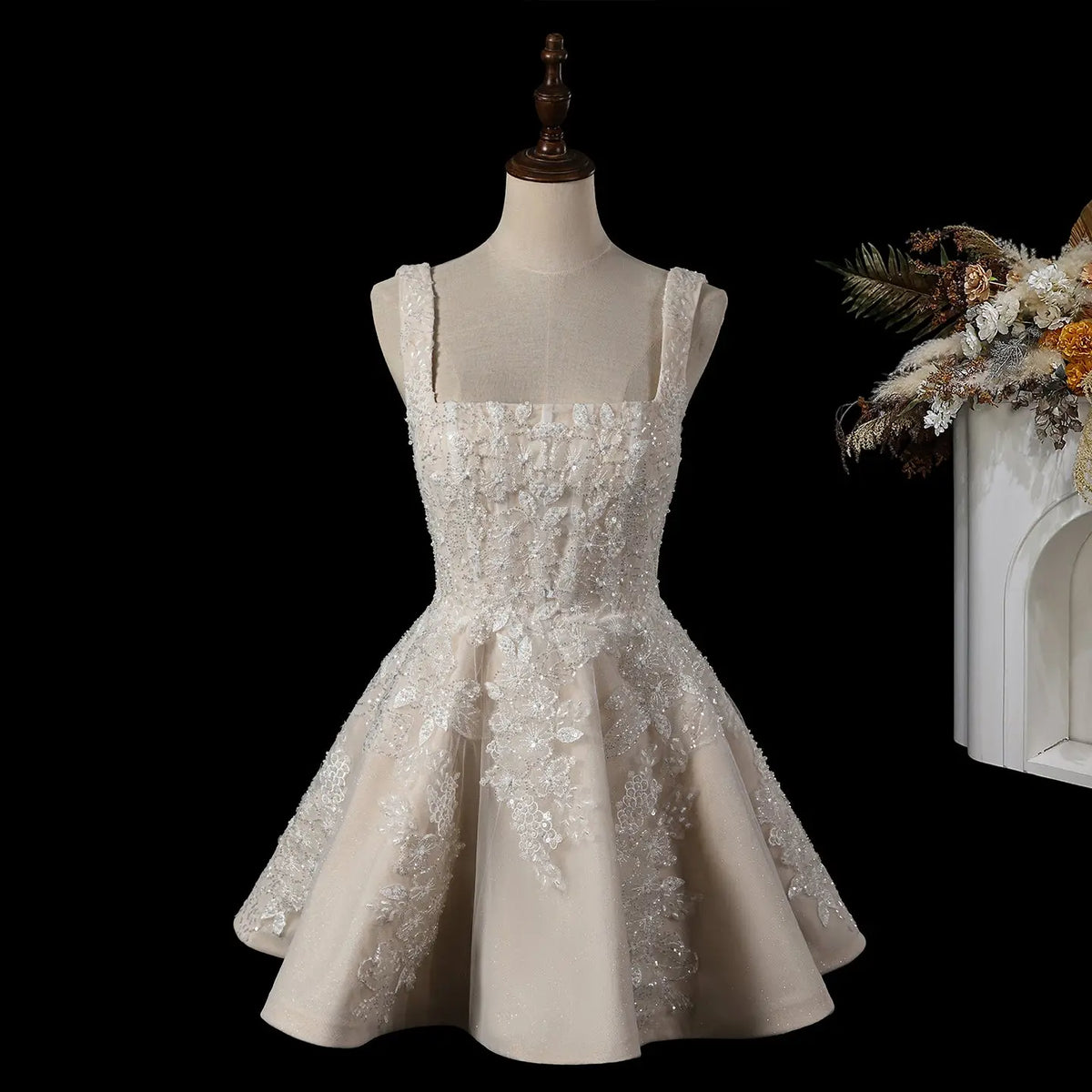 short white and gold wedding dresses Short White Wedding Dress with Strapless Sparkling Corset Short Bridal Wedding Dress and Short Wedding Party Dress Plus Size Size 16W