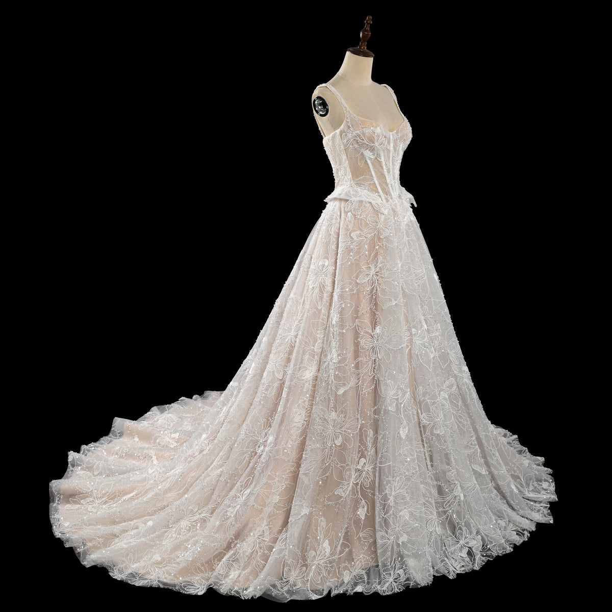 square neck corset wedding dress Luxury Square Neck Corset Lace Tulle A-Line Wedding Dress with Train S – SHARONSAID