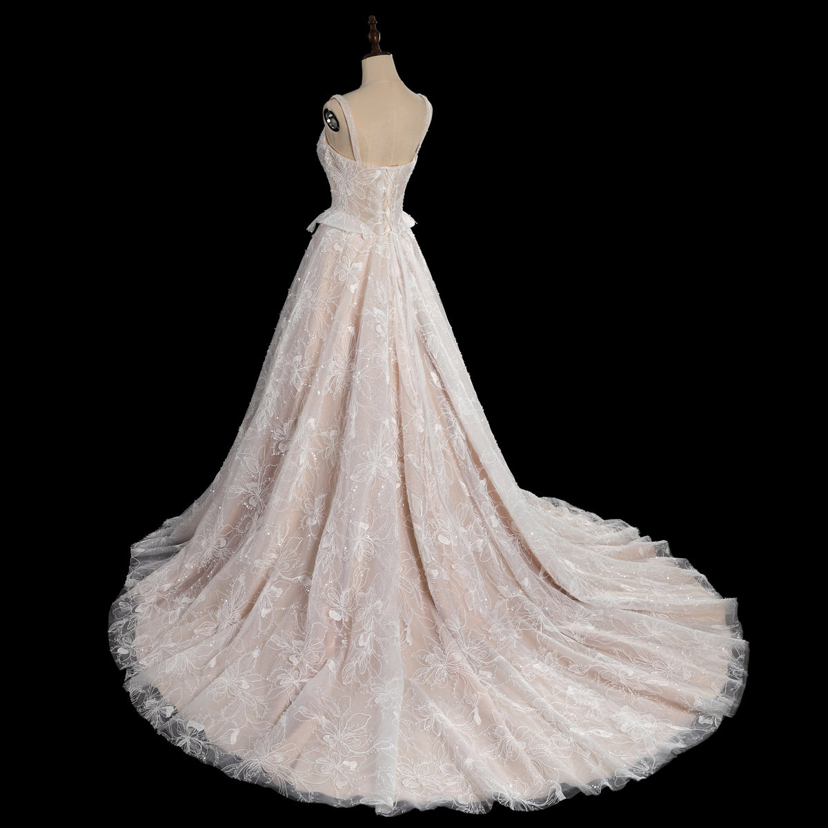 Luxury Square Neck Corset Lace Tulle A-Line Wedding Dress with Train S – SHARONSAID Luxury Square Neck Corset Lace Tulle A-Line Wedding Dress with Train S – SHARONSAID