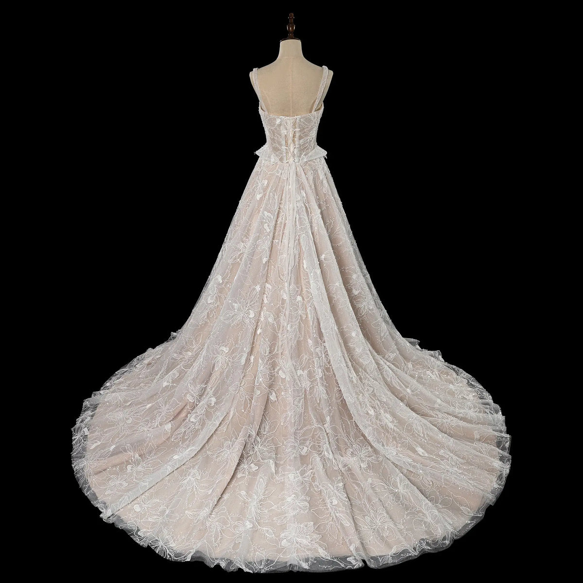 Luxury Square Neck Corset Lace Tulle A-Line Wedding Dress with Train S SHARONSAID Luxury Square Neck Corset Lace Tulle A-Line Wedding Dress with Train S SHARONSAID