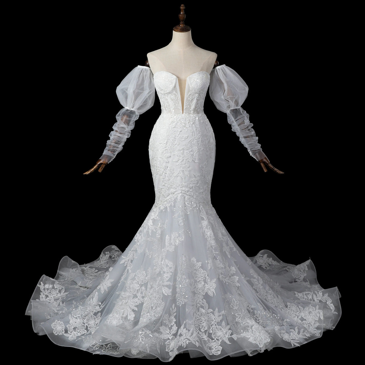 White Sweetheart Mermaid Wedding Dress SW712
