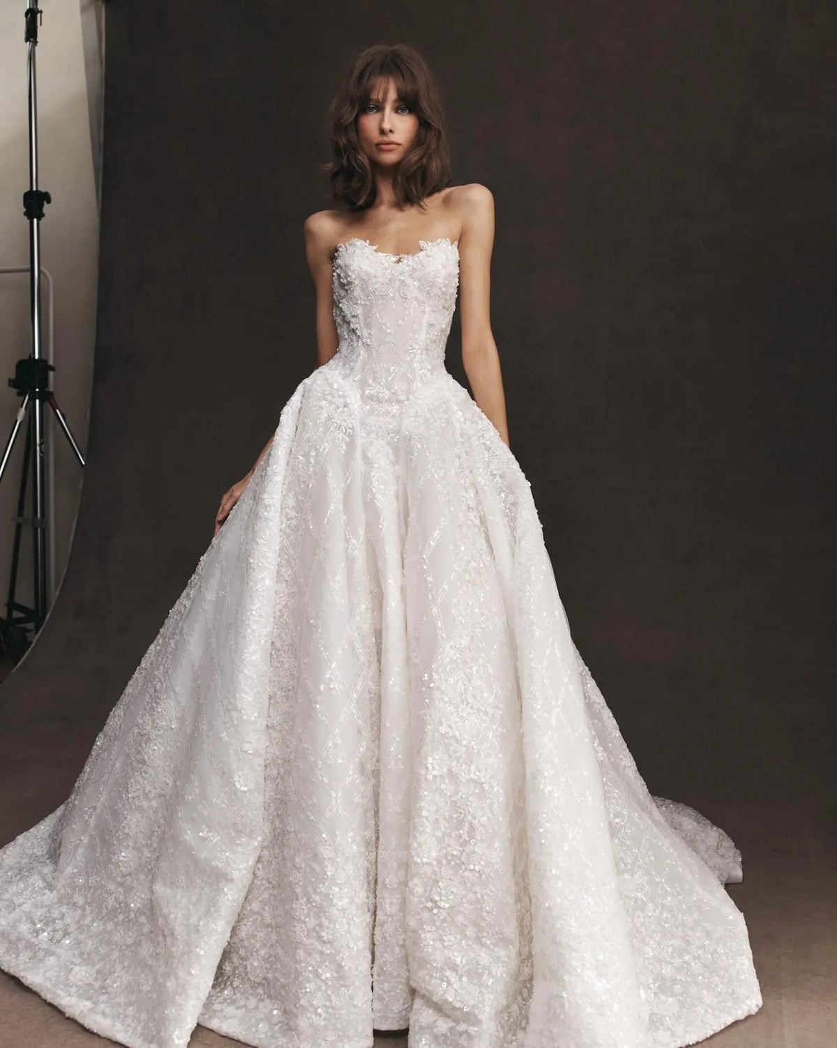 Luxury Straples Beaded Sequin Wedding Dress SW573 