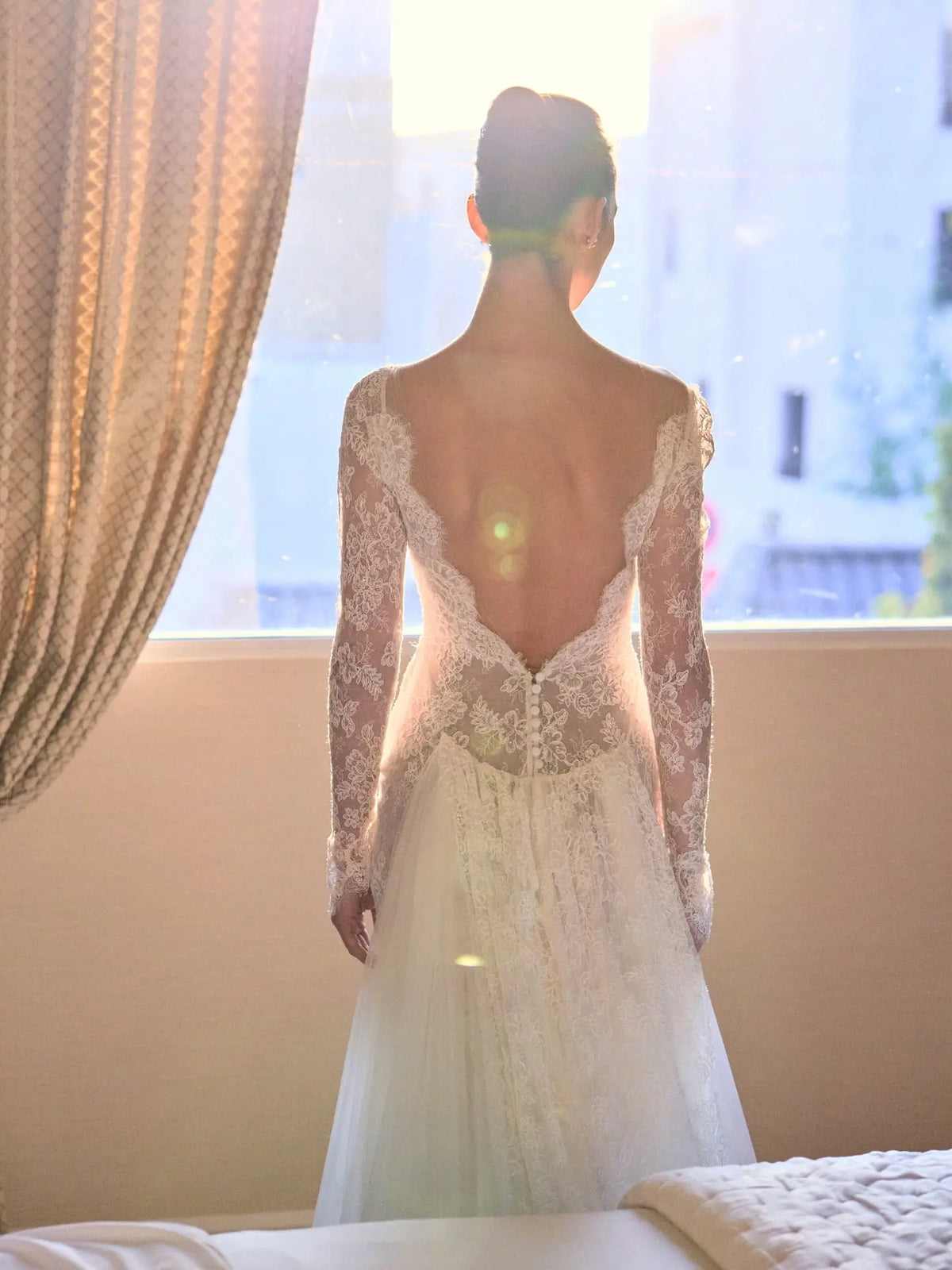 Romantic Long Sleeve Lace Mermaid Wedding Dress with Overskirt SW228 SHARONSAID Romantic Long Sleeve Lace Mermaid Wedding Dress with Overskirt SW228 SHARONSAID