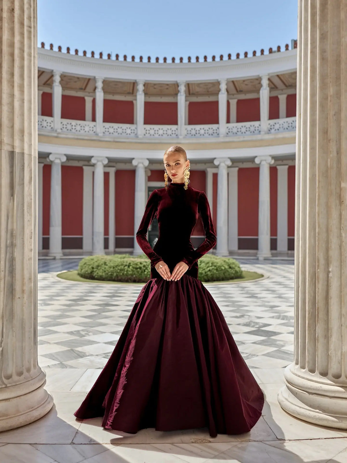 Luxury Burgundy Ruffles Ball Gown Evening Dress SF441 - SHARONSAID Luxury Burgundy Ruffles Ball Gown Evening Dress SF441 - SHARONSAID