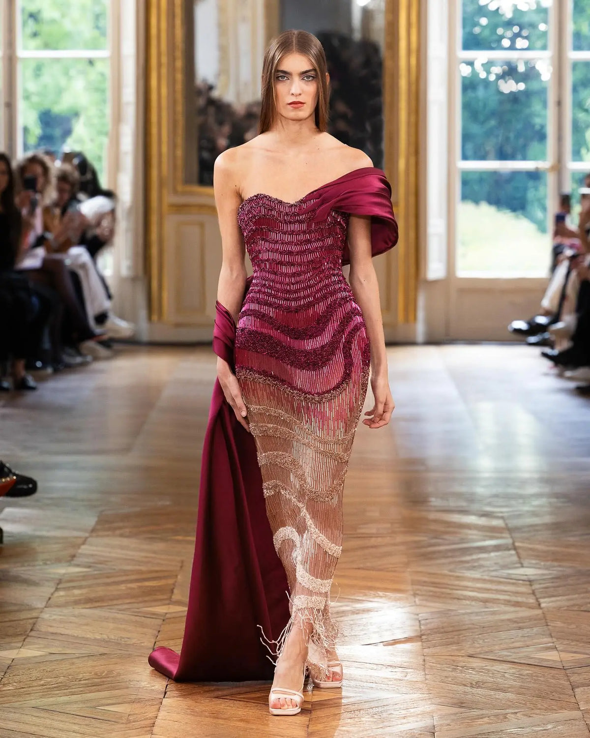 burgundy off the shoulder mermaid prom dress Long Mermaid Prom Dress with Flowers