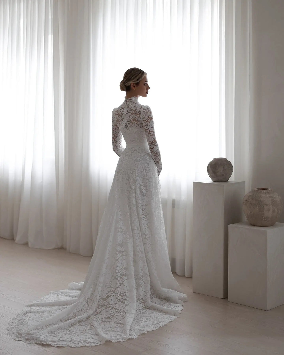 Elegant Floral Long Sleeve Mermaid Wedding Dress SW543 - SHARONSAID Elegant Floral Long Sleeve Mermaid Wedding Dress SW543 - SHARONSAID