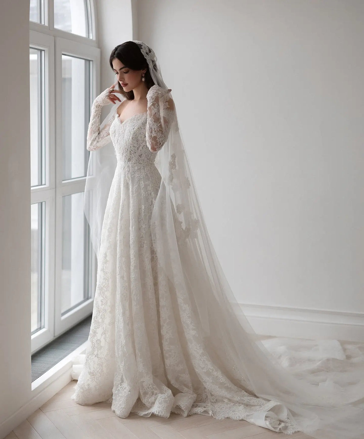 Elegant Printed Off Shoulder Wedding Dress SW538 - SHARONSAID Elegant Printed Off Shoulder Wedding Dress SW538 - SHARONSAID