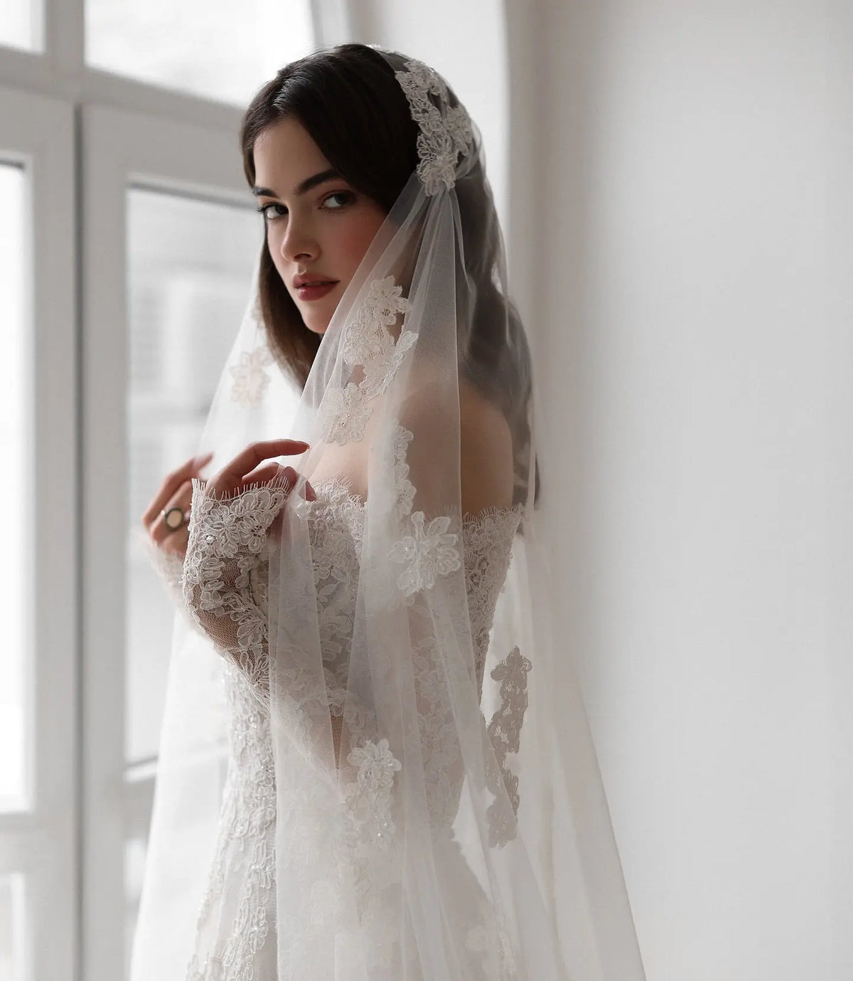 Elegant Printed Off Shoulder Wedding Dress SW538 - SHARONSAID Elegant Printed Off Shoulder Wedding Dress SW538 - SHARONSAID
