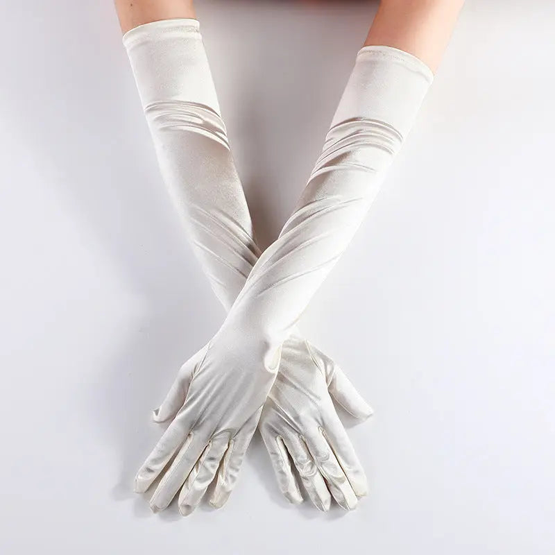 Long Satin Weeding Gloves  Bridal Prom  Accessories GL003-15