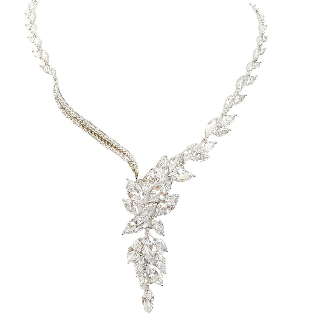 Luxury Crystal Leaf Bridal Jewelry Set 