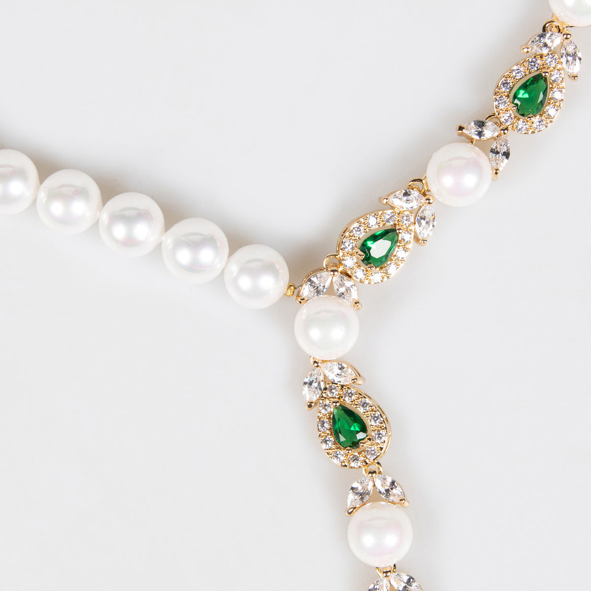 Luxury Pearl Necklace Earrings Diamond Jewelry 