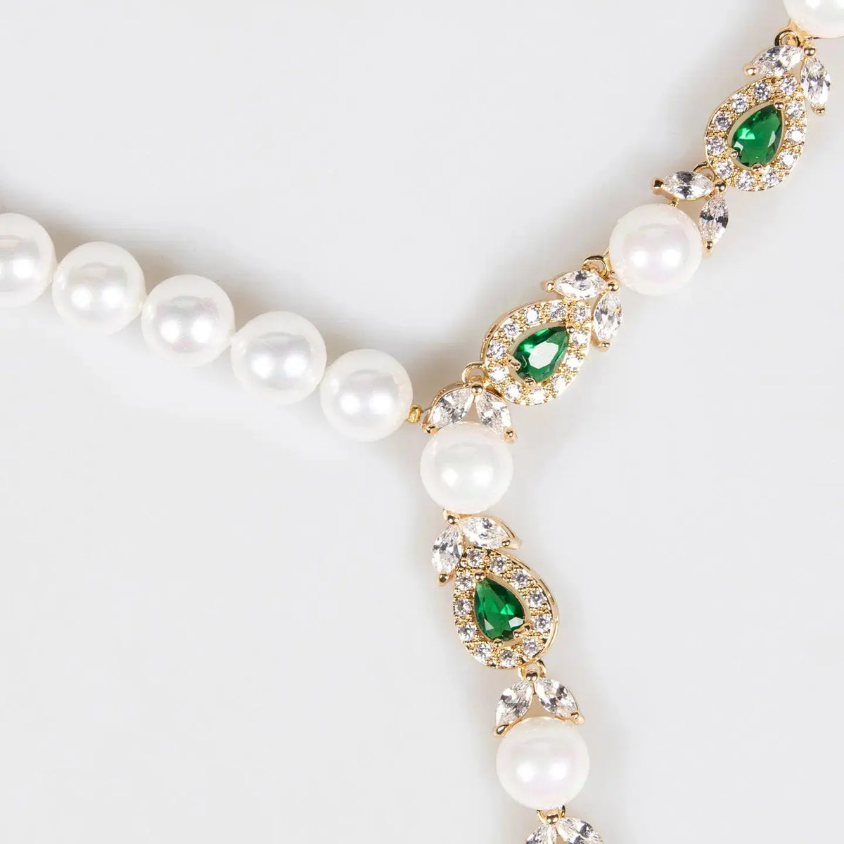 Luxury Pearl Necklace Earrings Diamond Jewelry JW007 