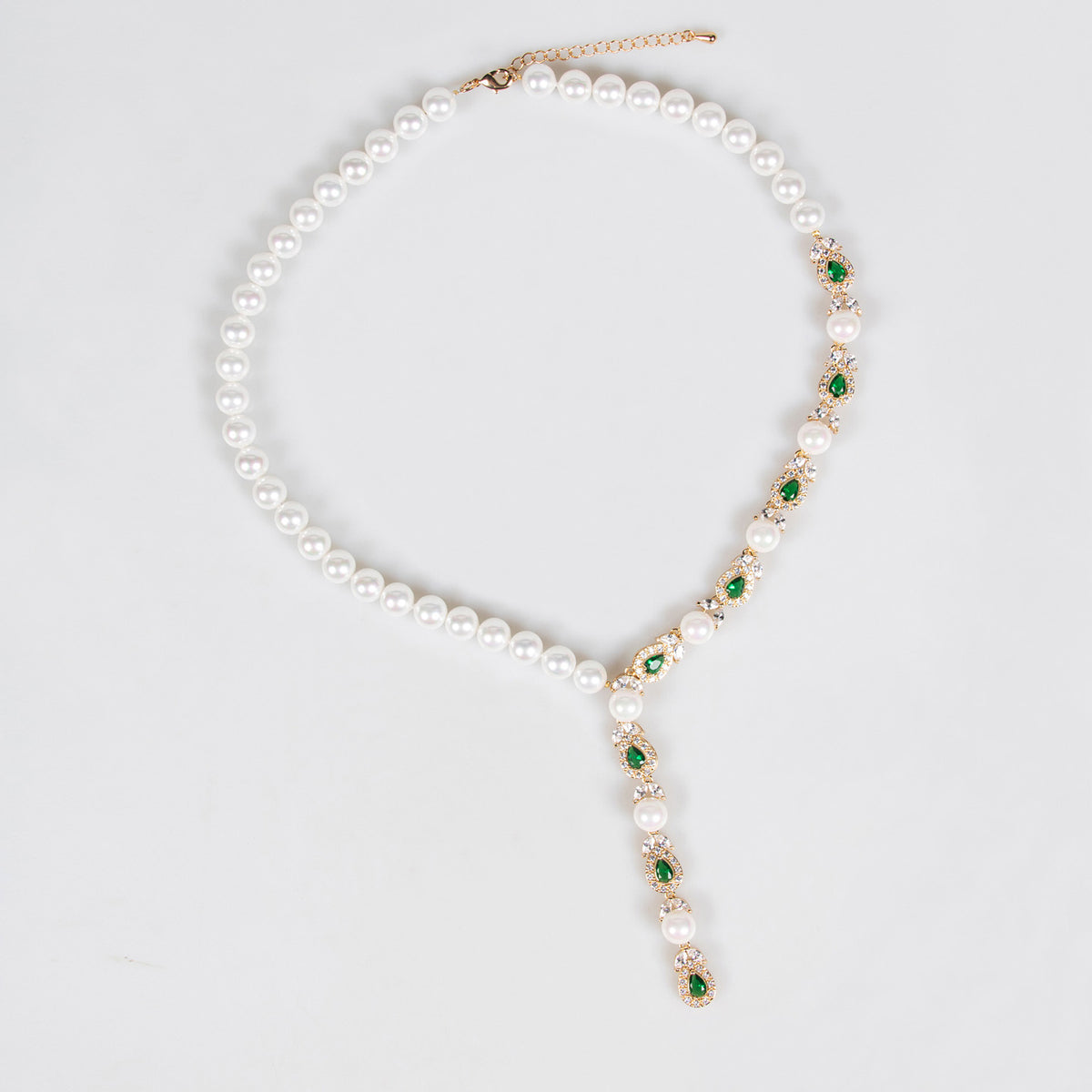 Luxury Pearl Necklace Earrings Diamond Jewelry 