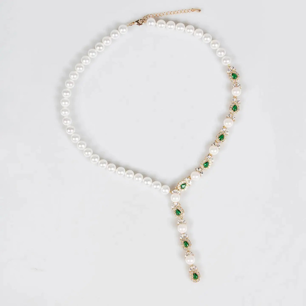 Luxury Pearl Necklace Earrings Diamond Jewelry JW007 