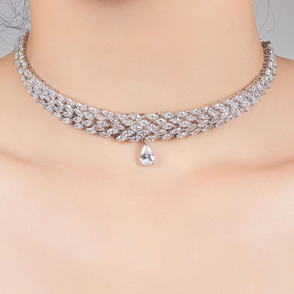 Elegant Beauty Zircon Pull Necklace Jewelry 