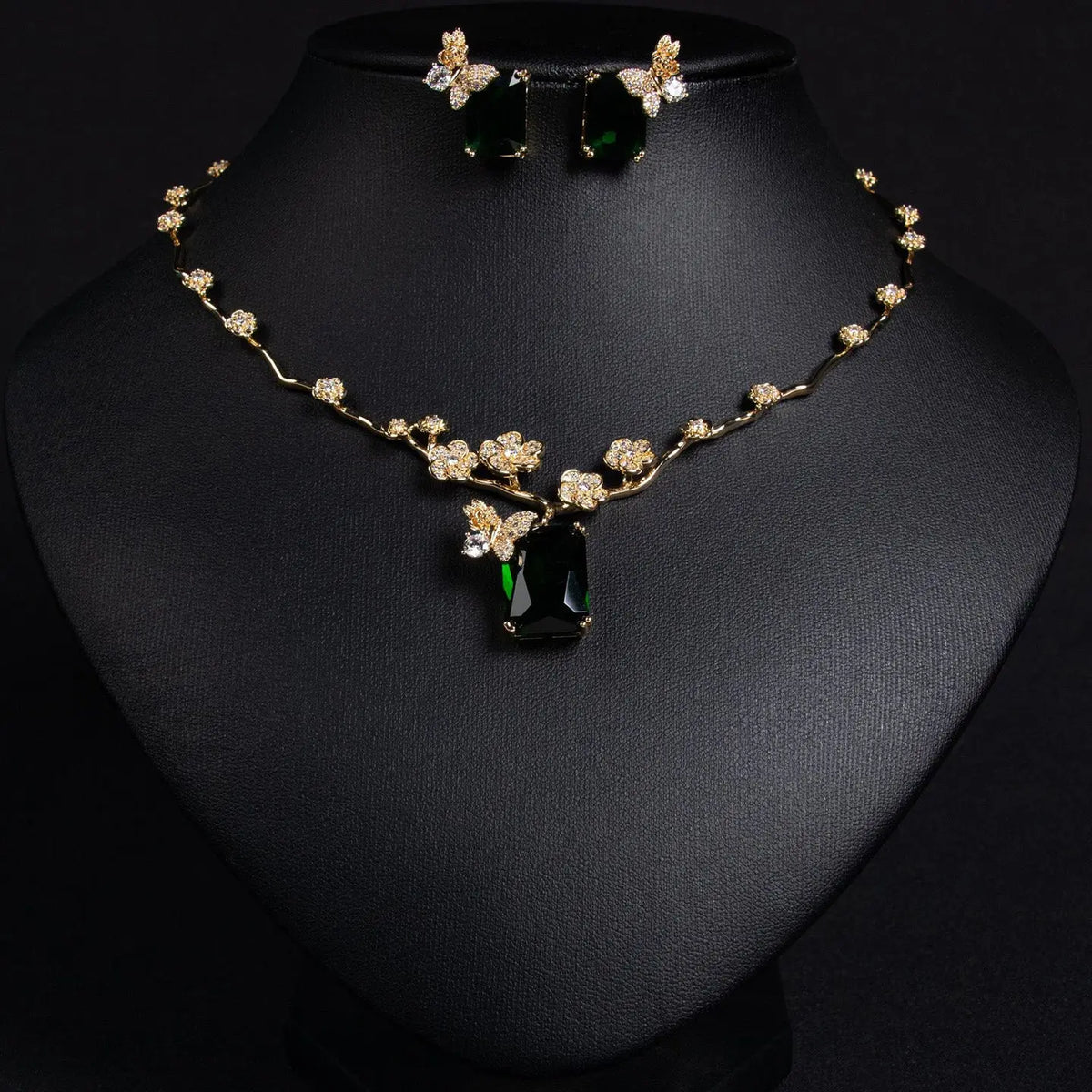 Simple and Versatile Ruby Necklace Earring Set JW010 